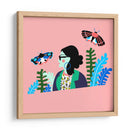 Mujer con palomillas | Cuadro decorativo de Canvas Lab