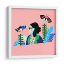 Mujer con palomillas | Cuadro decorativo de Canvas Lab