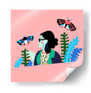 Mujer con palomillas | Cuadro decorativo de Canvas Lab