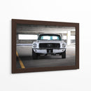 Mustang blanco vintage | Cuadro decorativo de Canvas Lab