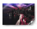 Noche fuschia en Nueva York | Cuadro decorativo de Canvas Lab