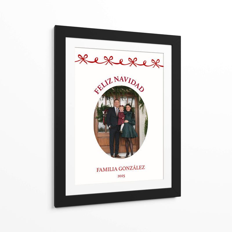 Feliz Navidad con Moño - Cuadro personalizado