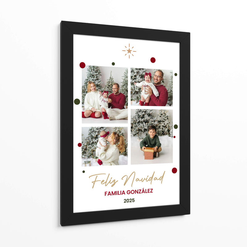 Feliz Navidad, 4 fotos - Cuadro personalizado