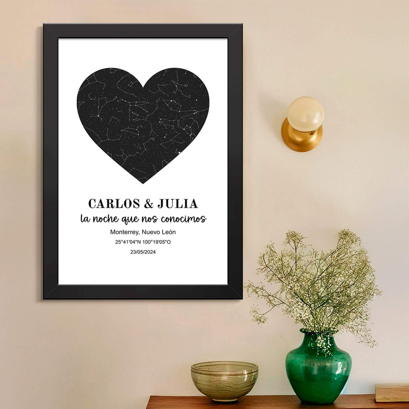 Star Map en Corazón - Cuadro personalizado