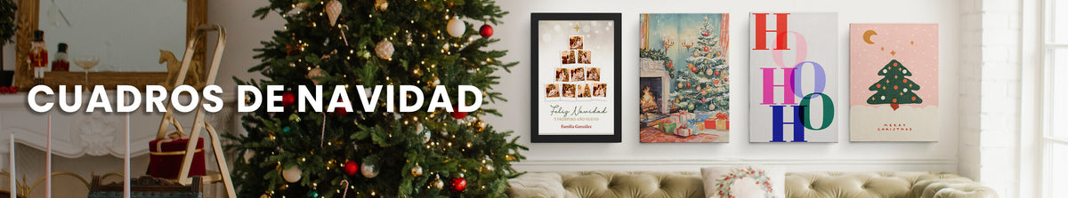 Cuadros de Navidad de Canvas Lab: nacimientos, nochebuenas y pueblos nevados en canvas y enmarcados para decorar la casa en diciembre