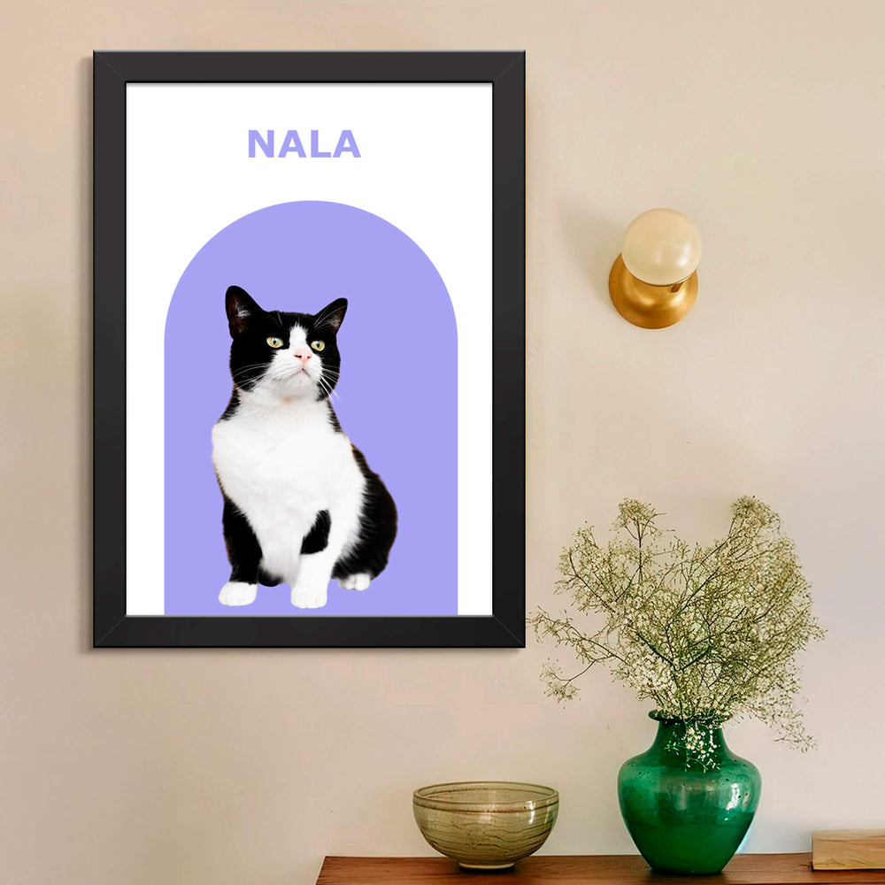 Gato con Fondo de Arco - Cuadro personalizado