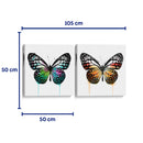 Mariposas verde y naranja - Set de 2 - Hue Art - Cuadro decorativo | Canvas Lab