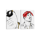 Biggie & Pac - Set de 2 - Line Art - Cuadro decorativo | Canvas Lab