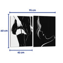 Estilo en blanco y negro - Set de 2 - Line Art - Cuadro decorativo | Canvas Lab