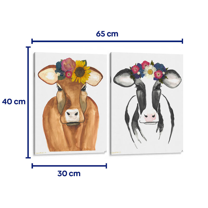 Las vacas - Set de 2 - Designs by Andrea - Cuadro decorativo | Canvas Lab