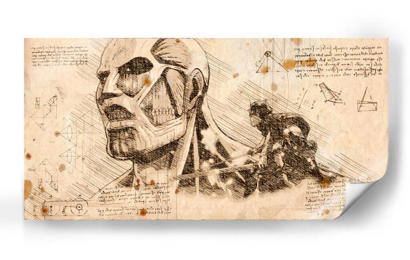 Segunda aparición del Titán Colosal - DaVinci Style - Marco Green | Cuadro decorativo de Canvas Lab