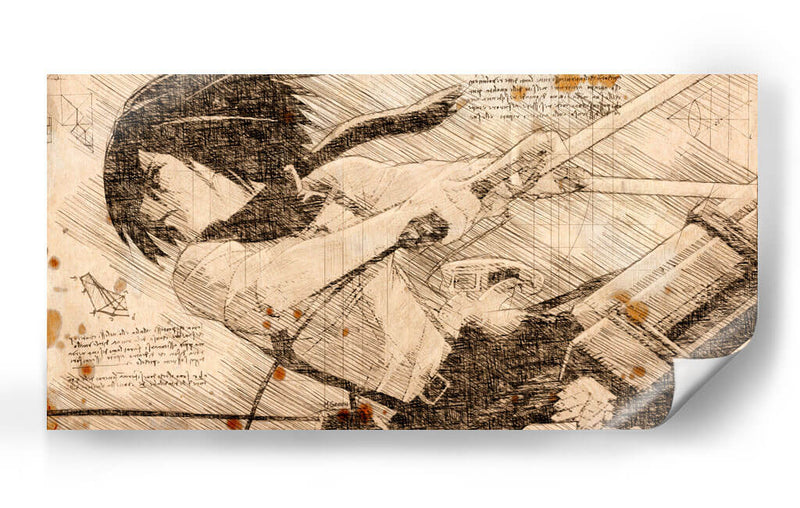 Mikasa Ackerman - DaVinci Style - Marco Green | Cuadro decorativo de Canvas Lab
