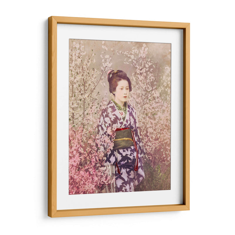 Una geisha y una flor de cerezo - Ogawa Kazumasa | Cuadro decorativo de Canvas Lab