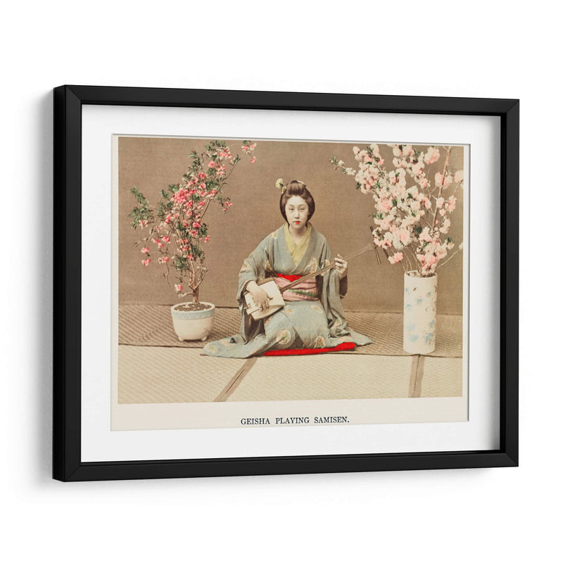 Geisha tocando samisen - Ogawa Kazumasa | Cuadro decorativo de Canvas Lab