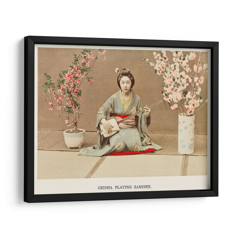 Geisha tocando samisen - Ogawa Kazumasa | Cuadro decorativo de Canvas Lab
