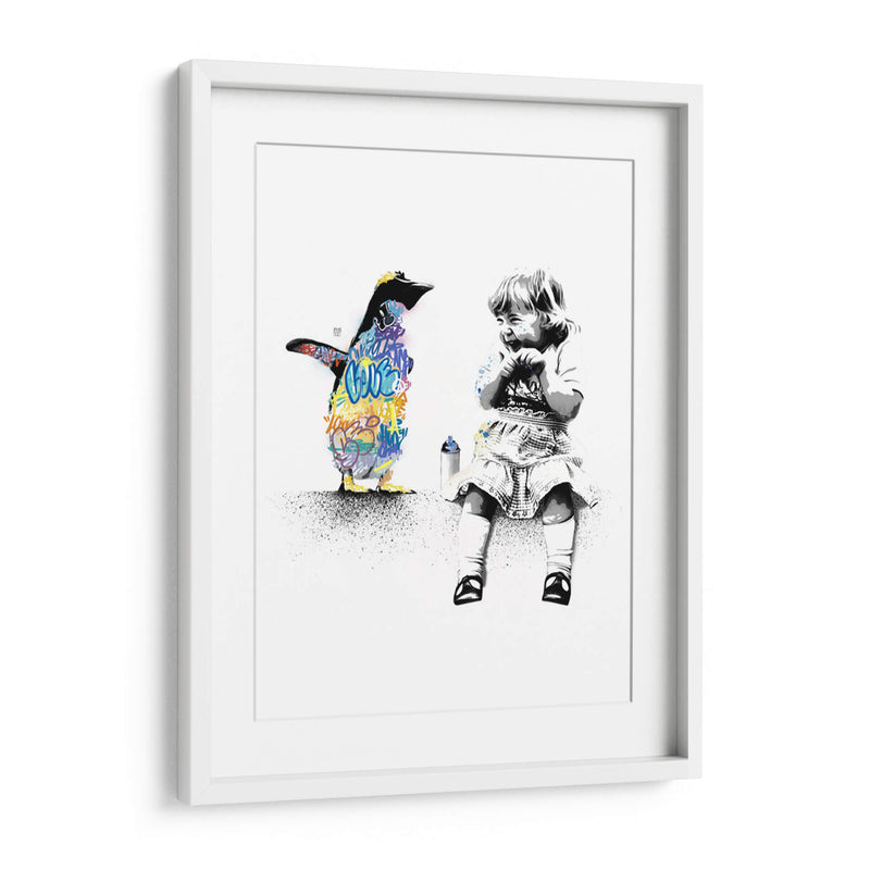 Pinguin Mischief Graffiti - David Aste | Cuadro decorativo de Canvas Lab