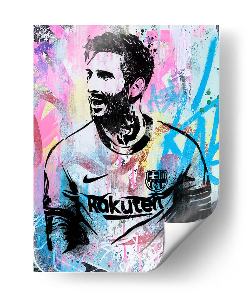 Messi Stencil - Fake Classics | Cuadro decorativo de Canvas Lab
