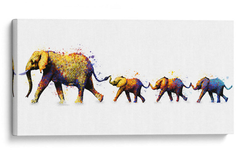 Familia de Elefantes 02 - Hue Art | Cuadro decorativo de Canvas Lab