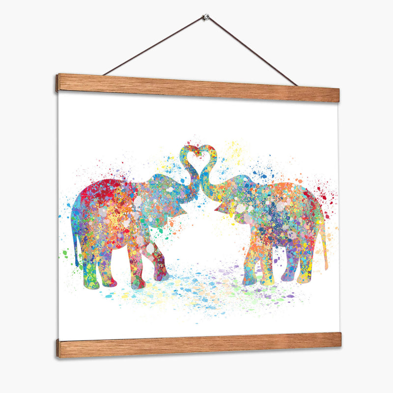 Elephant Love Colors 02 - Hue Art | Cuadro decorativo de Canvas Lab