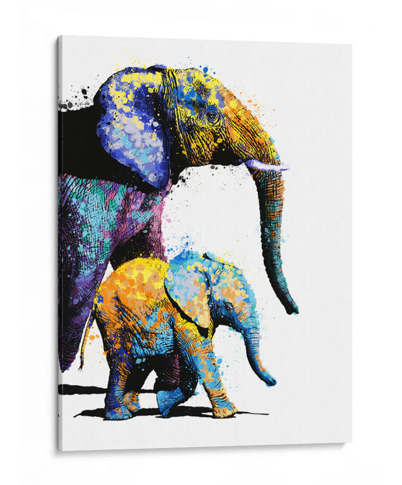 Elefante Madre e hijo - Hue Art | Cuadro decorativo de Canvas Lab