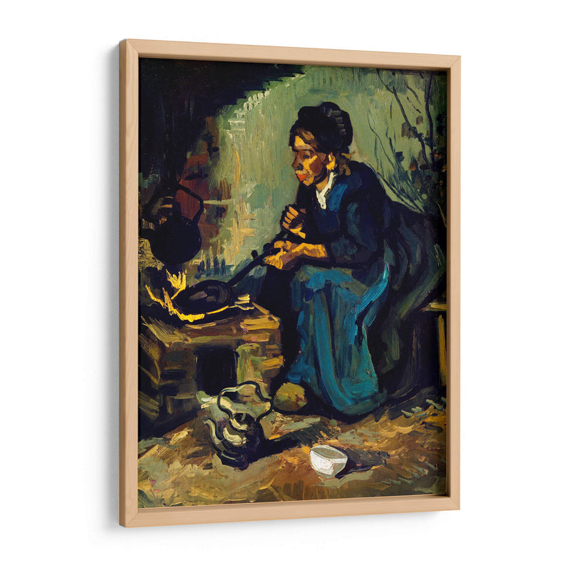 Mujer campesina cocinando junto a una chimenea - Vincent Van Gogh | Cuadro decorativo de Canvas Lab