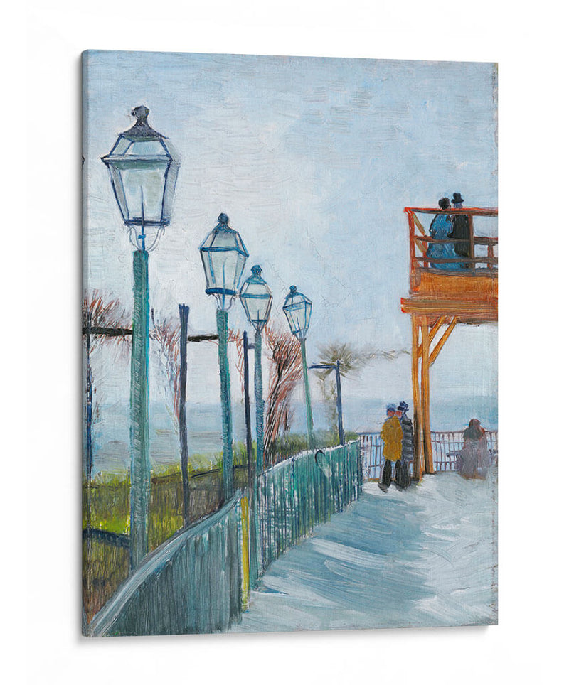 Terraza y mirador en el Moulin de Blute-Fin, Montmartre - Vincent Van Gogh | Cuadro decorativo de Canvas Lab