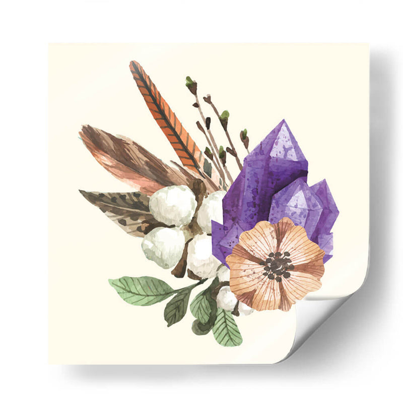 Cuarzos y flores | Cuadro decorativo de Canvas Lab