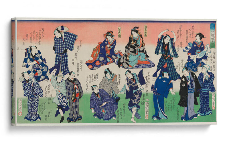 Parte de un tríptico litográfico, Chotto Hitokuchi Hauta no Ateburi - Toyohara Kunichika | Cuadro decorativo de Canvas Lab