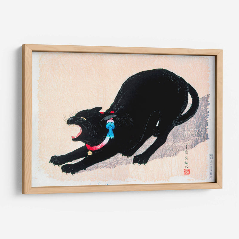Gato negro siseando - Hiroaki Takahashi | Cuadro decorativo de Canvas Lab