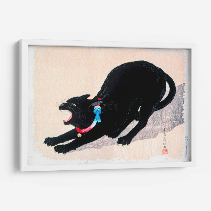 Gato negro siseando - Hiroaki Takahashi | Cuadro decorativo de Canvas Lab