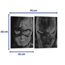 Los rostros de Iron man y el Capitán - Set de 2 - Dry Ink - Cuadro decorativo | Canvas Lab