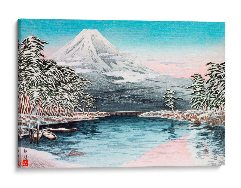 Monte Fuji desde Tagonoura, escena de nieve - Hiroaki Takahashi | Cuadro decorativo de Canvas Lab