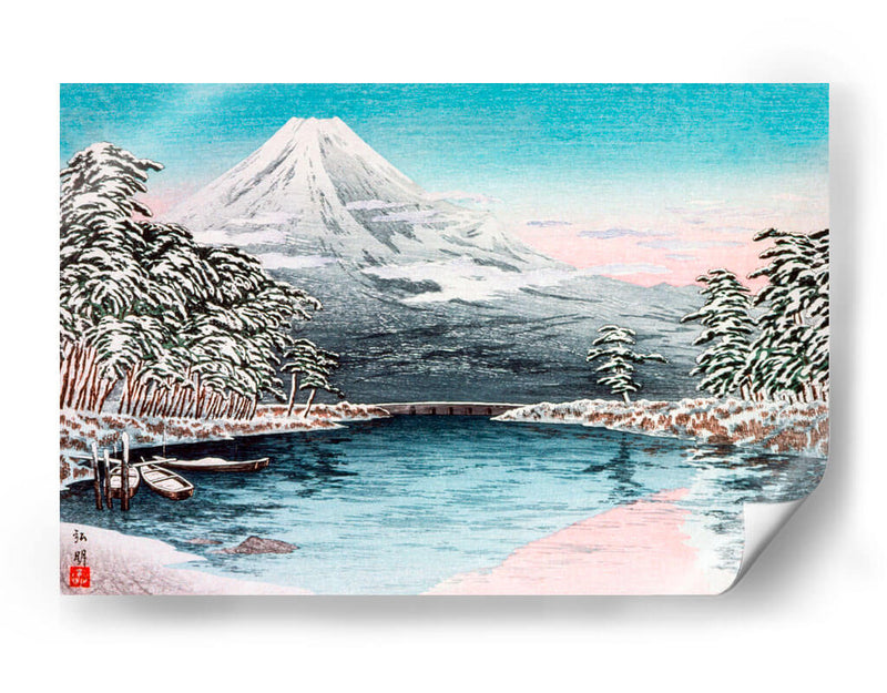 Monte Fuji desde Tagonoura, escena de nieve - Hiroaki Takahashi | Cuadro decorativo de Canvas Lab