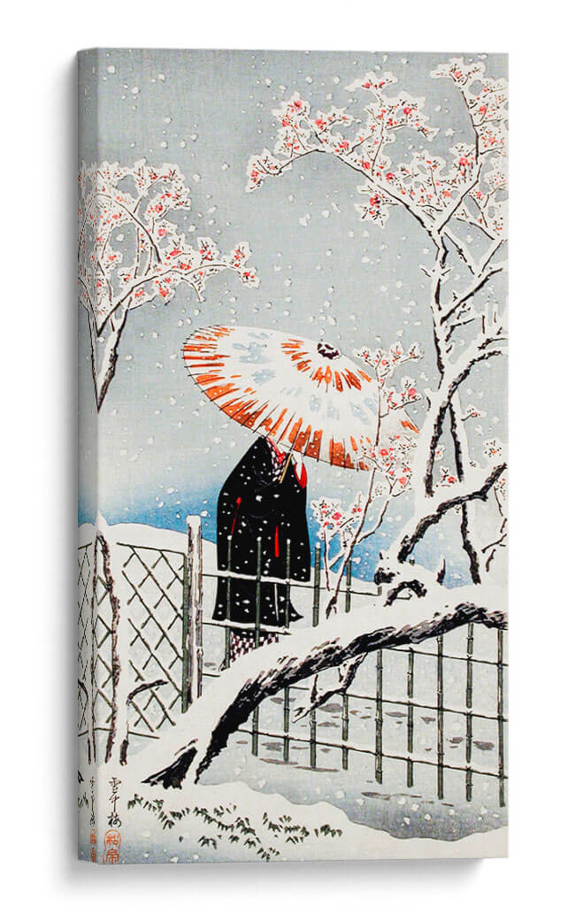 Ciruelo en la nieve - Hiroaki Takahashi | Cuadro decorativo de Canvas Lab