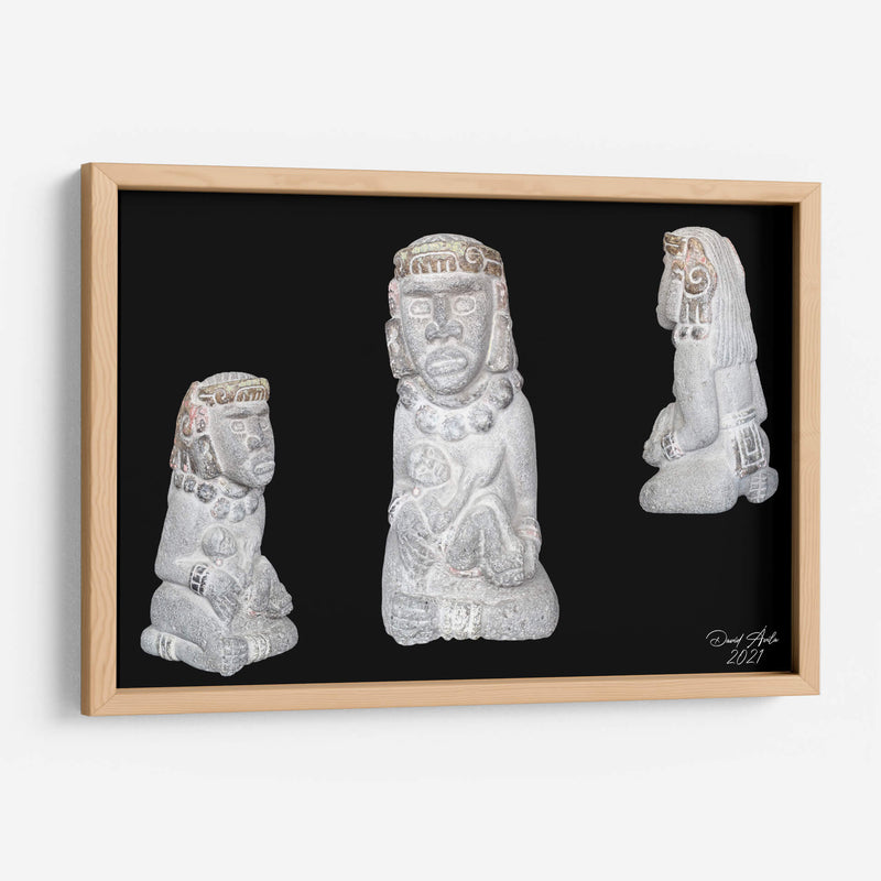 Escultura Doncella Tolteca e Hijo Híbrido Gris - David Ávila | Cuadro decorativo de Canvas Lab