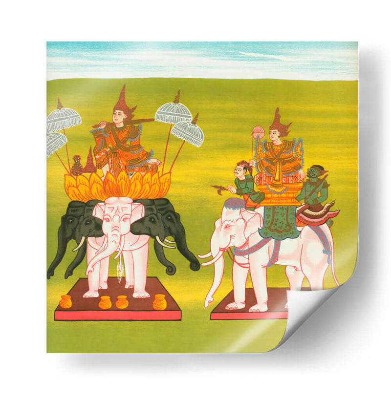 11. Señor de los cinco elefantes blancos (Ngázíshin nat) y 12. Señor del elefante blanco de Aung Pin Hsinbyushin nat) - William Griggs | Cuadro decorativo de Canvas Lab