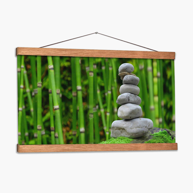 Piedras con bambú en el fondo | Cuadro decorativo de Canvas Lab
