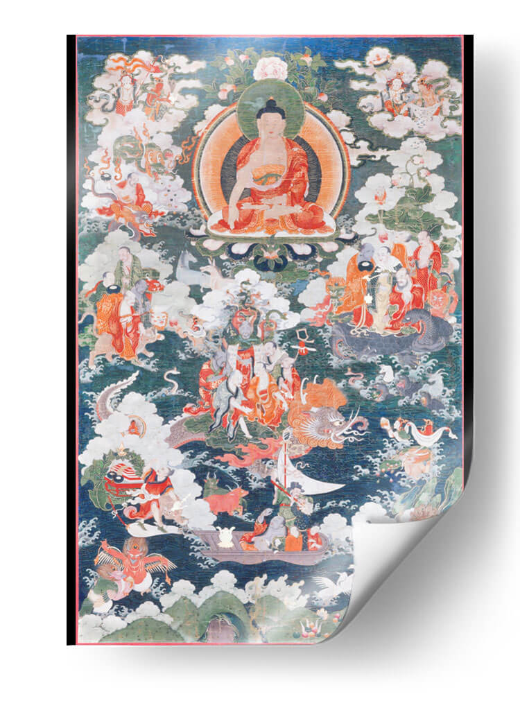 Buda Shakyamuni y los dieciocho Arhats | Cuadro decorativo de Canvas Lab