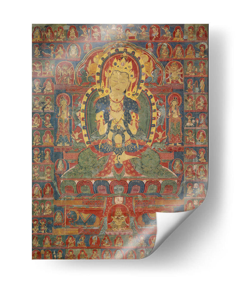 Buda Vajradhara con ochenta y cinco Mahasiddhas | Cuadro decorativo de Canvas Lab