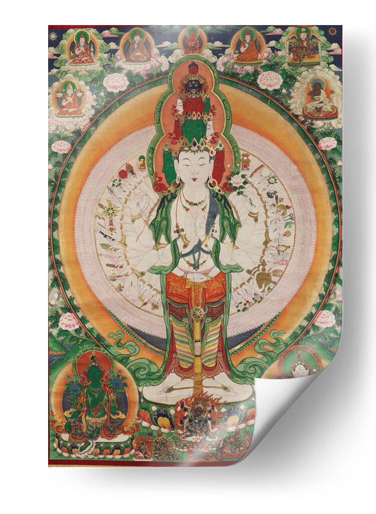 La pintura Thangka de Avalokitesvara | Cuadro decorativo de Canvas Lab
