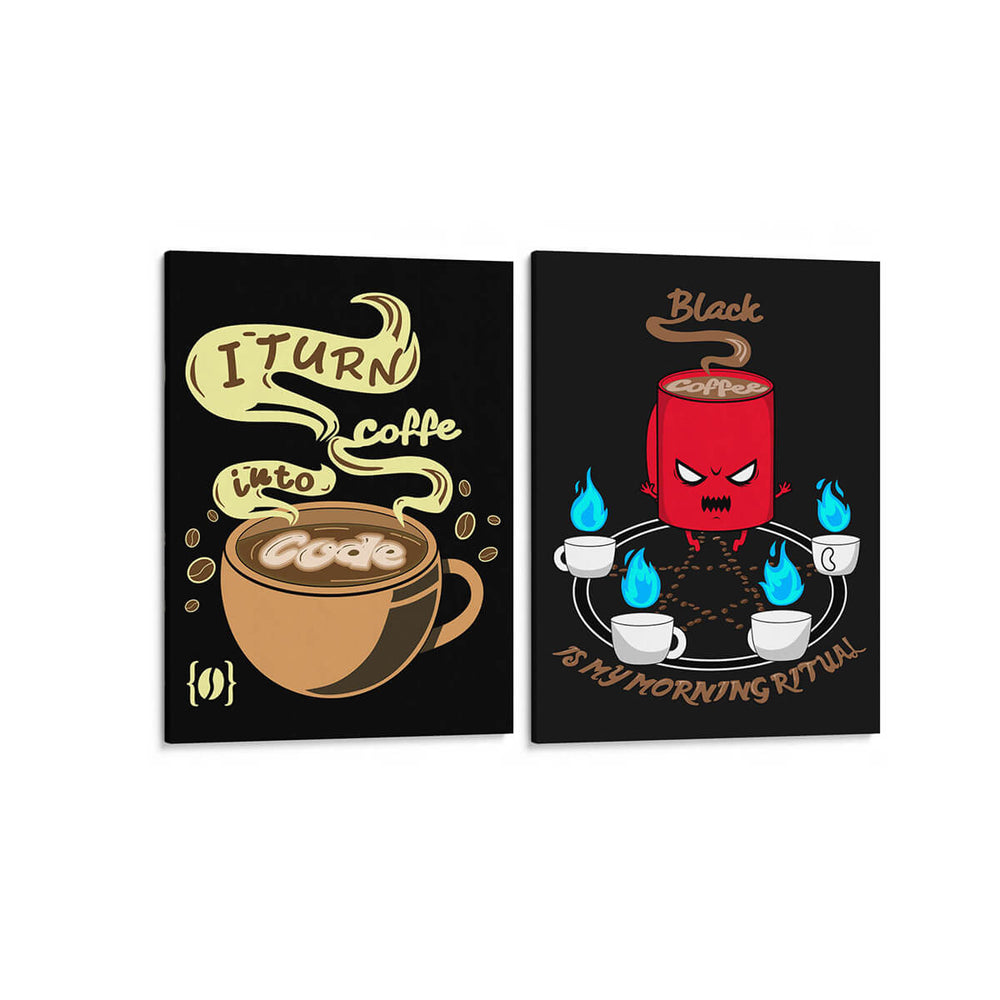 Código café - Set de 2 - Roge I. Luis - Cuadro decorativo | Canvas Lab