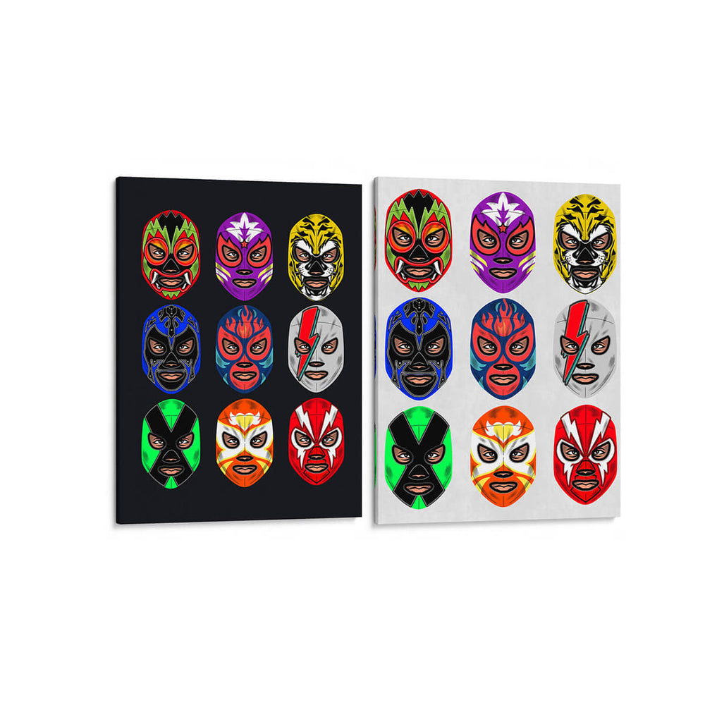 Las caras de México - Set de 2 - Roge I. Luis - Cuadro decorativo | Canvas Lab