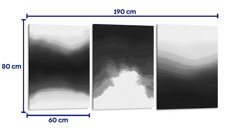 Neblina negra - Set de 3 - Marmolista - Cuadro decorativo | Canvas Lab