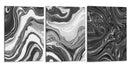 Negro fluido - Set de 3 - Marmolista - Cuadro decorativo | Canvas Lab