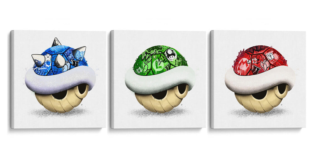 Shell Graffiti - Set de 3 - David Aste - Cuadro decorativo | Canvas Lab