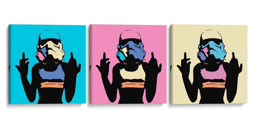 Stormchick pastel - Set de 3 - David Aste - Cuadro decorativo | Canvas Lab