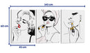 Fashionista lines - Set de 3 - Line Art - Cuadro decorativo | Canvas Lab