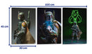 Fett, Fett, Fett - Set de 3 - Action Geek - Cuadro decorativo | Canvas Lab