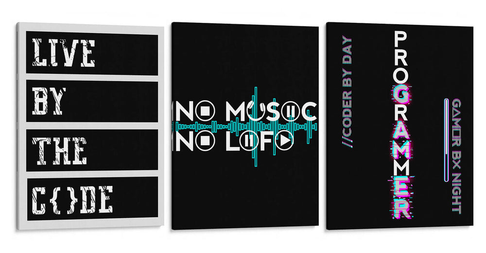 Gamer Programador - Set de 3 - Roge I. Luis - Cuadro decorativo | Canvas Lab