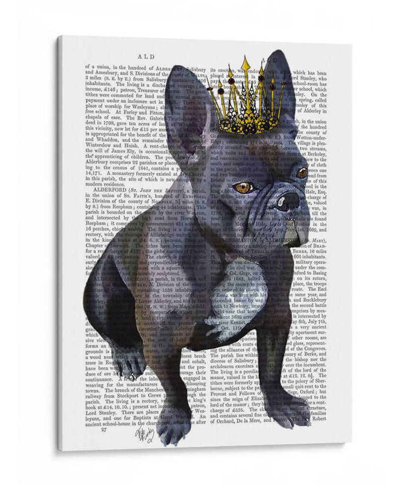 Bulldog Francés Rey - Fab Funky | Cuadro decorativo de Canvas Lab